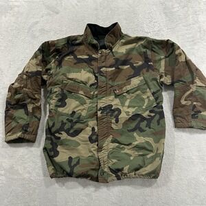 US Army Military USA Full Zip Bomber Jacket Men Medium Camo Green